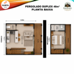 Planta baixa PERGOLADO DUPLEX 48m²