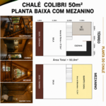 Planta bixa Chalé Colibri 50 m²